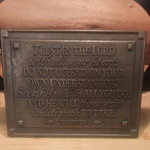 Inspirational Trust in the Lord Plaque. Proverbs 3:5-6